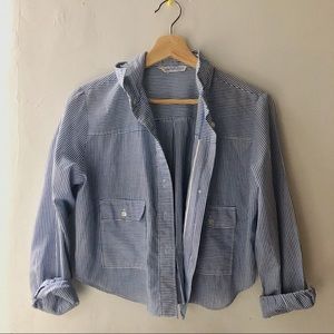 Saks fifth ave cropped striped shirt